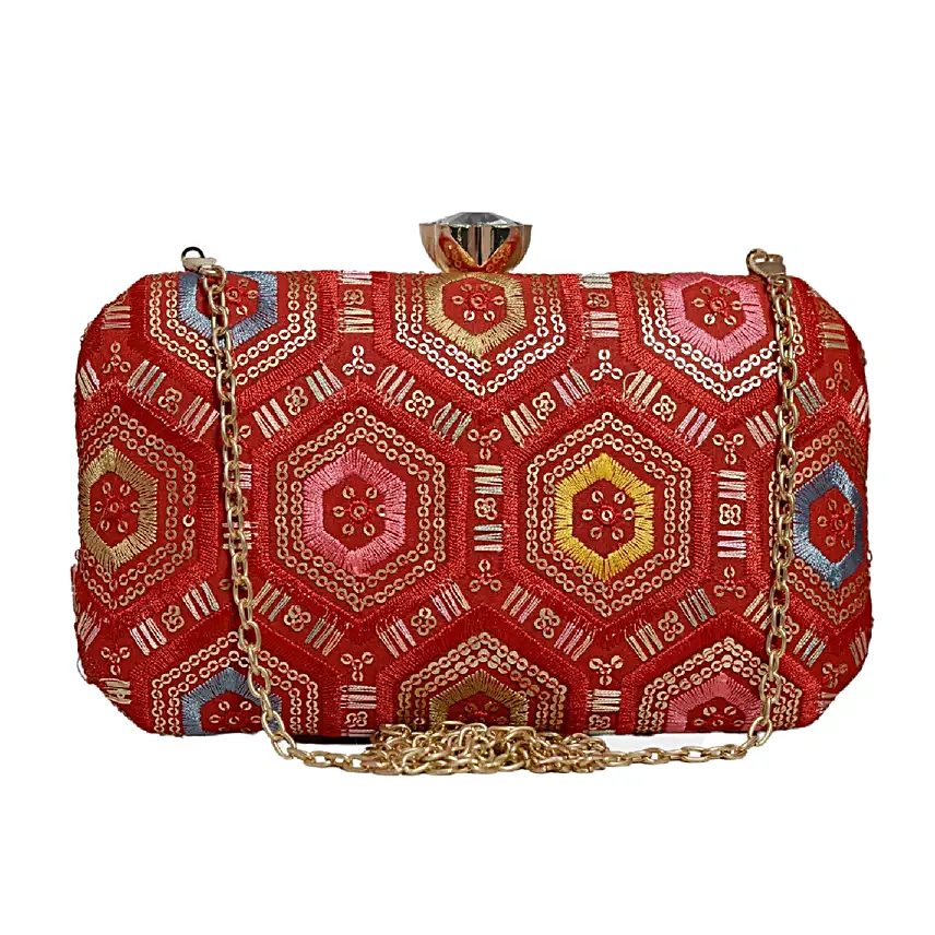 Embroidered Charm Clutch For Her