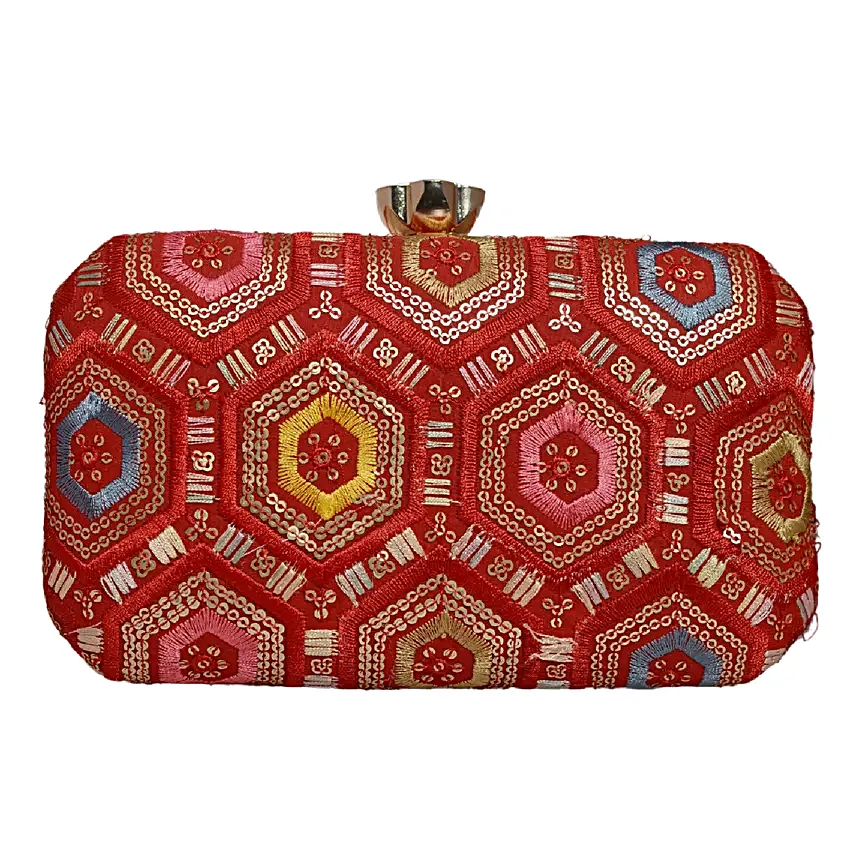 Embroidered Charm Clutch For Her