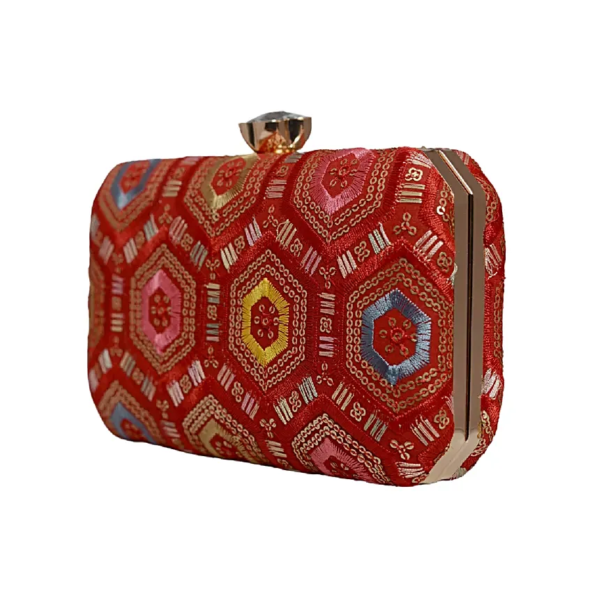 Embroidered Charm Clutch For Her