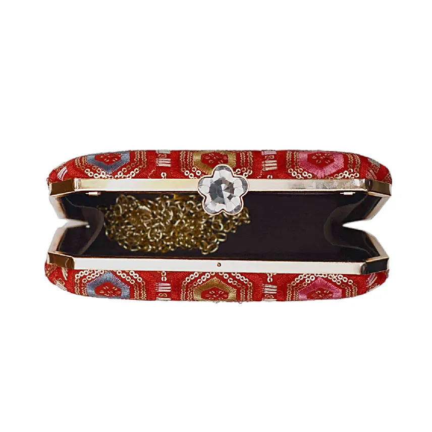Embroidered Charm Clutch For Her