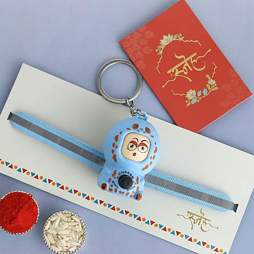 Emoji Switch Hero Rakhi For Kids Blue