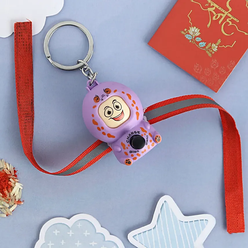 Emoji Switch Hero Rakhi For Kids Purple