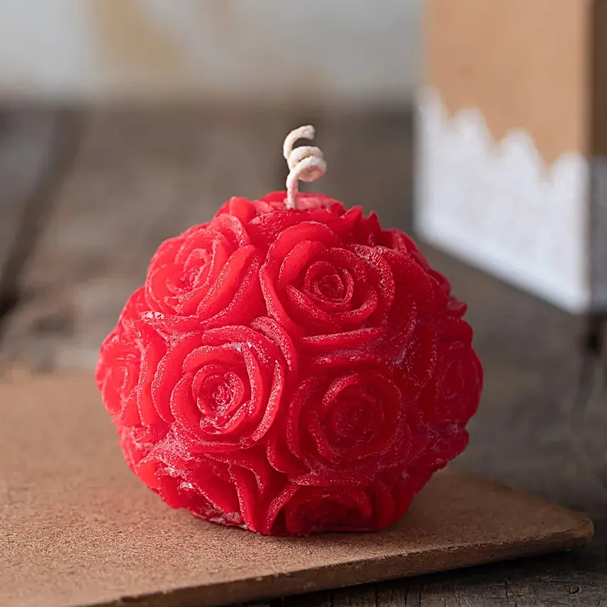 Enchanting Bloom Red Rose Candle