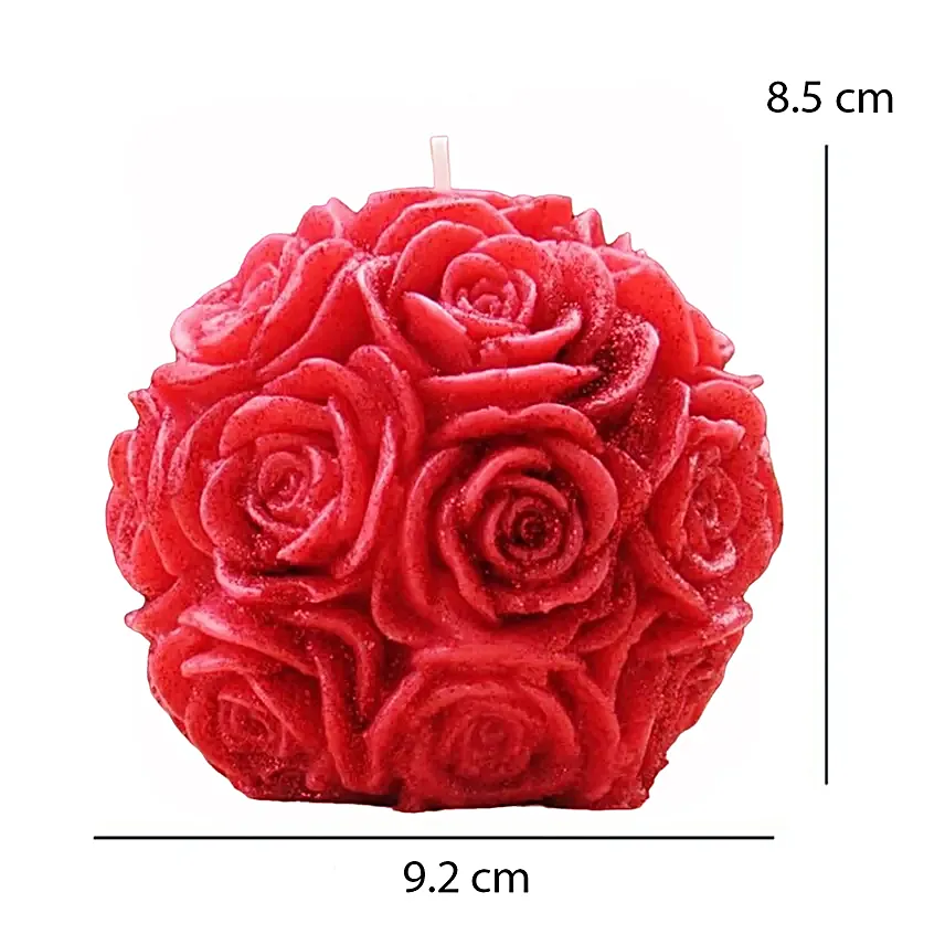 Enchanting Bloom Red Rose Candle