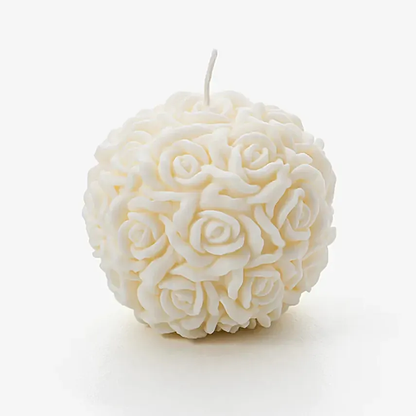 Enchanting Bloom Rose Candle White