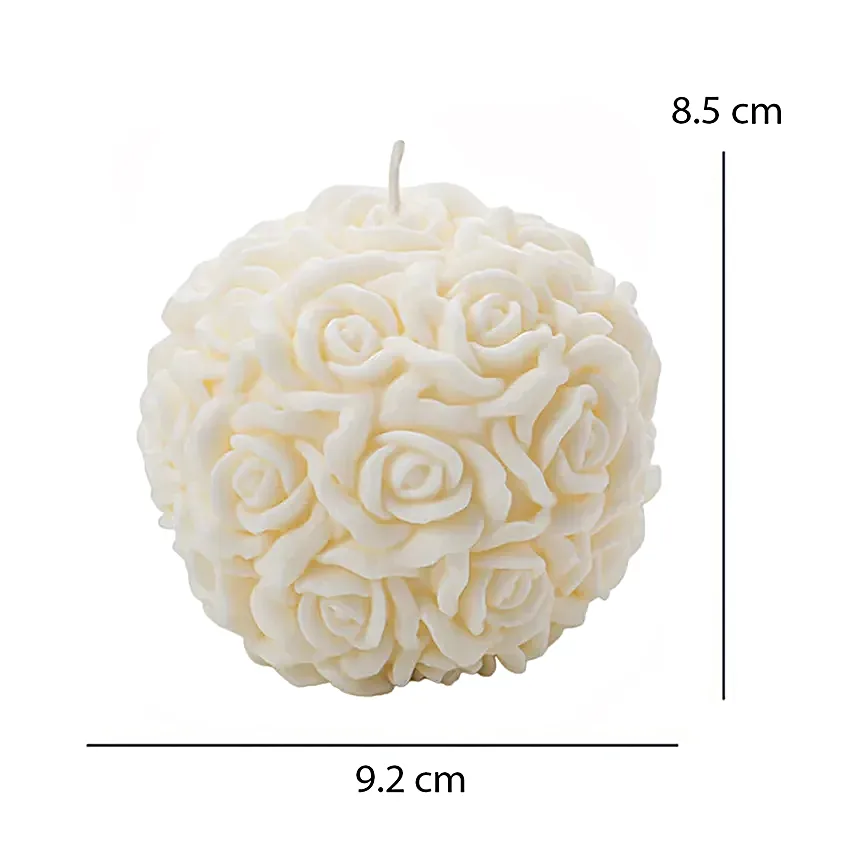 Enchanting Bloom Rose Candle White