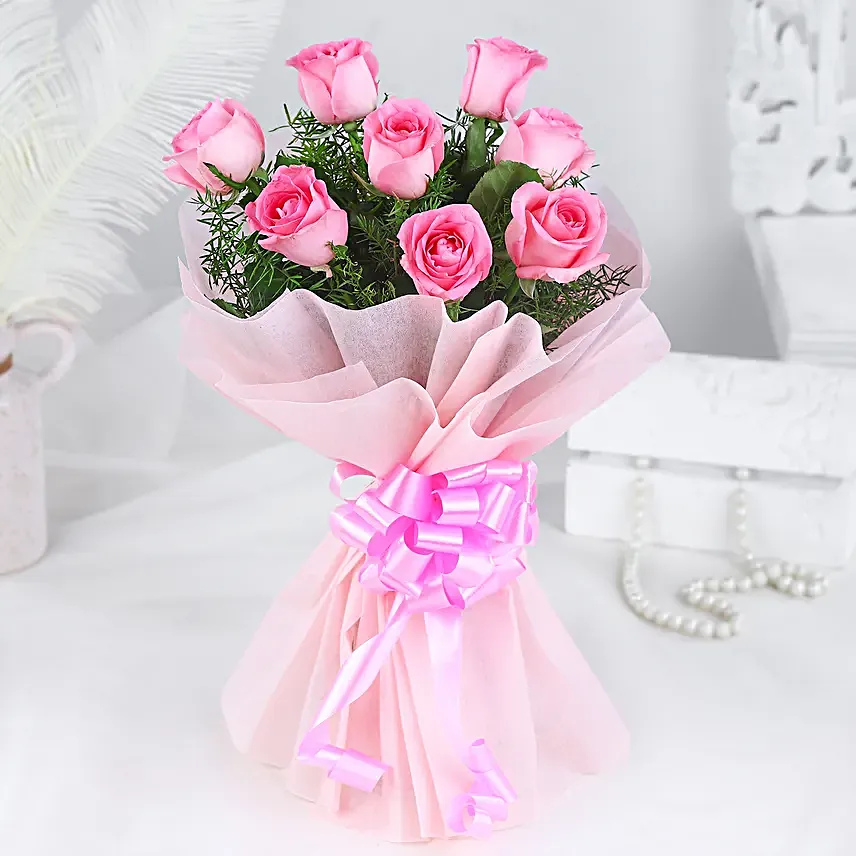 Endearing Pink Roses Bouquet