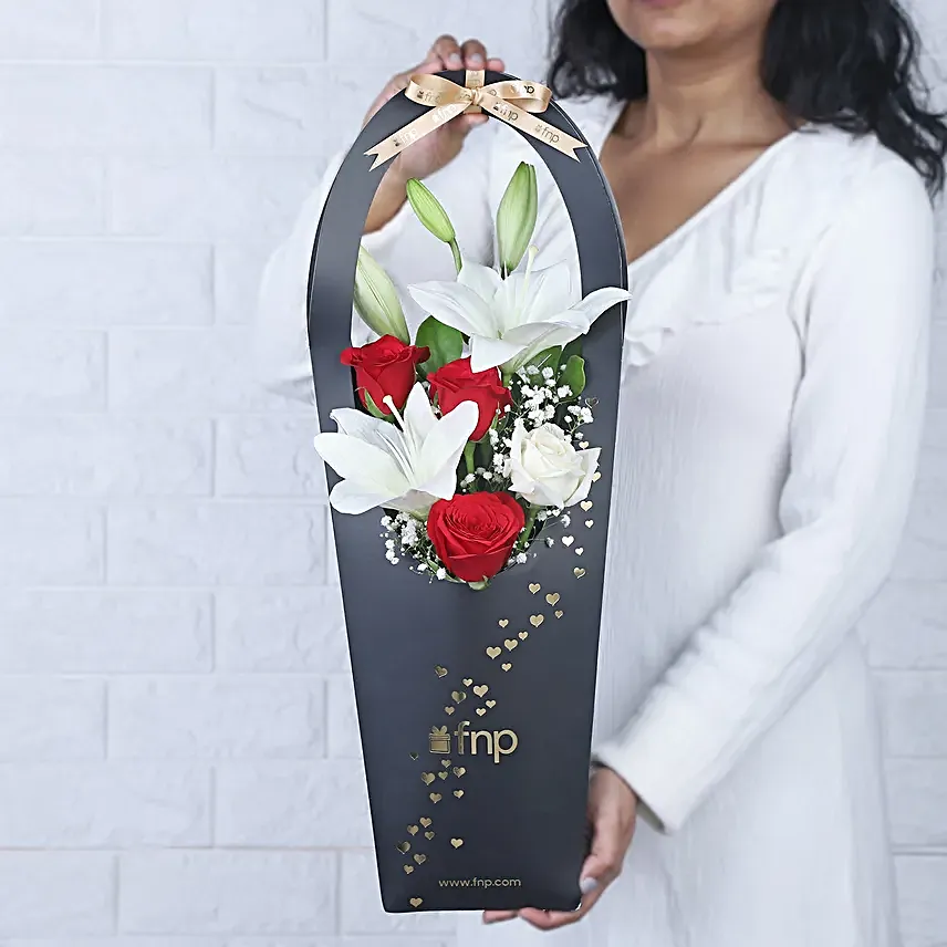 Endearing Roses N Lilies Hearts Sleeve