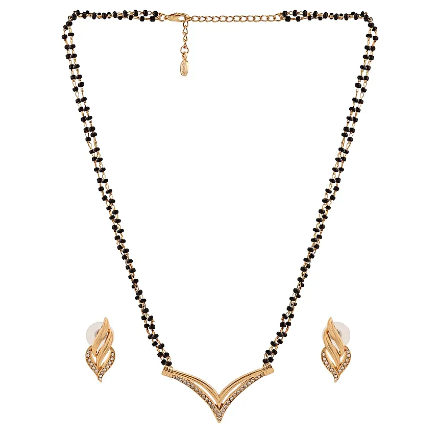Estele Crystal Crown Mangalsutra Set