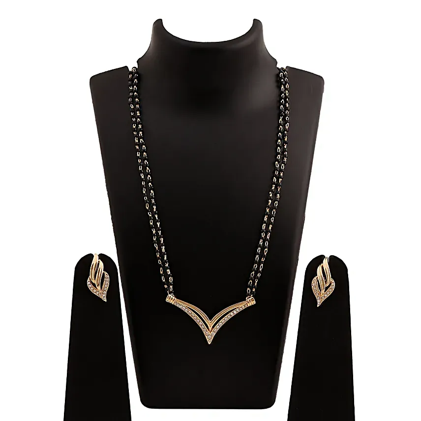 Estele Crystal Crown Mangalsutra Set