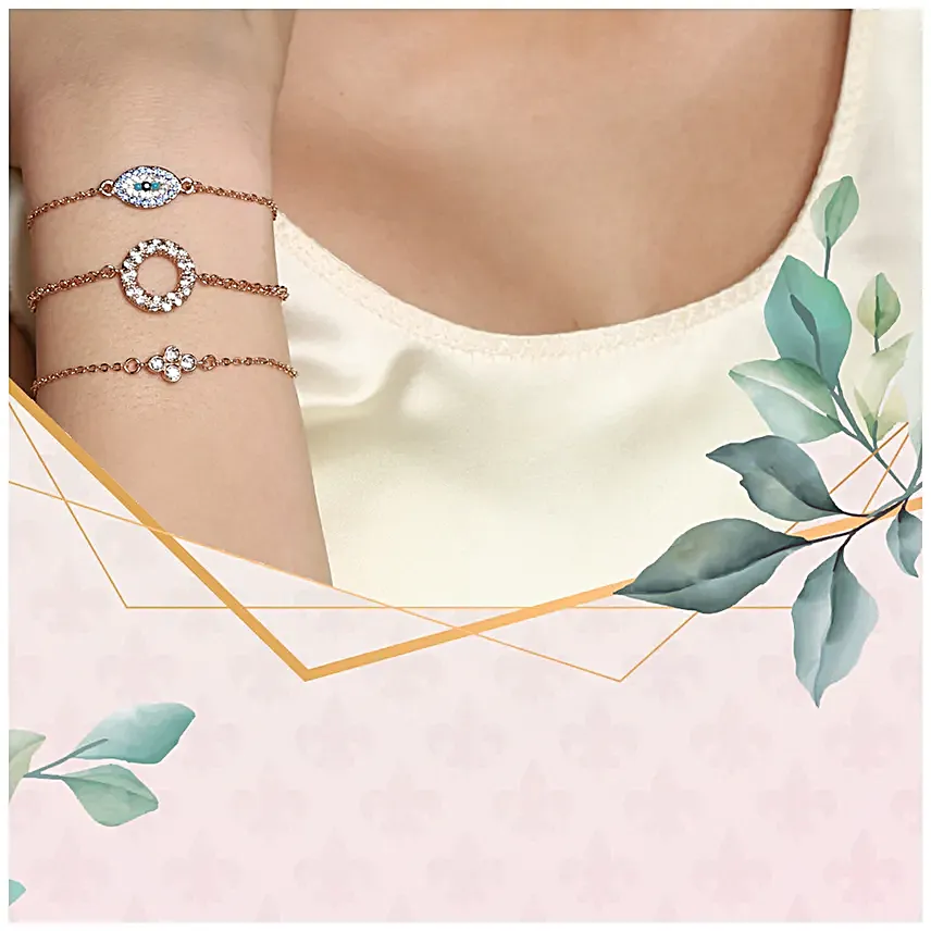 Estele Swarovski Crystal Stone Evil Eye Bracelet