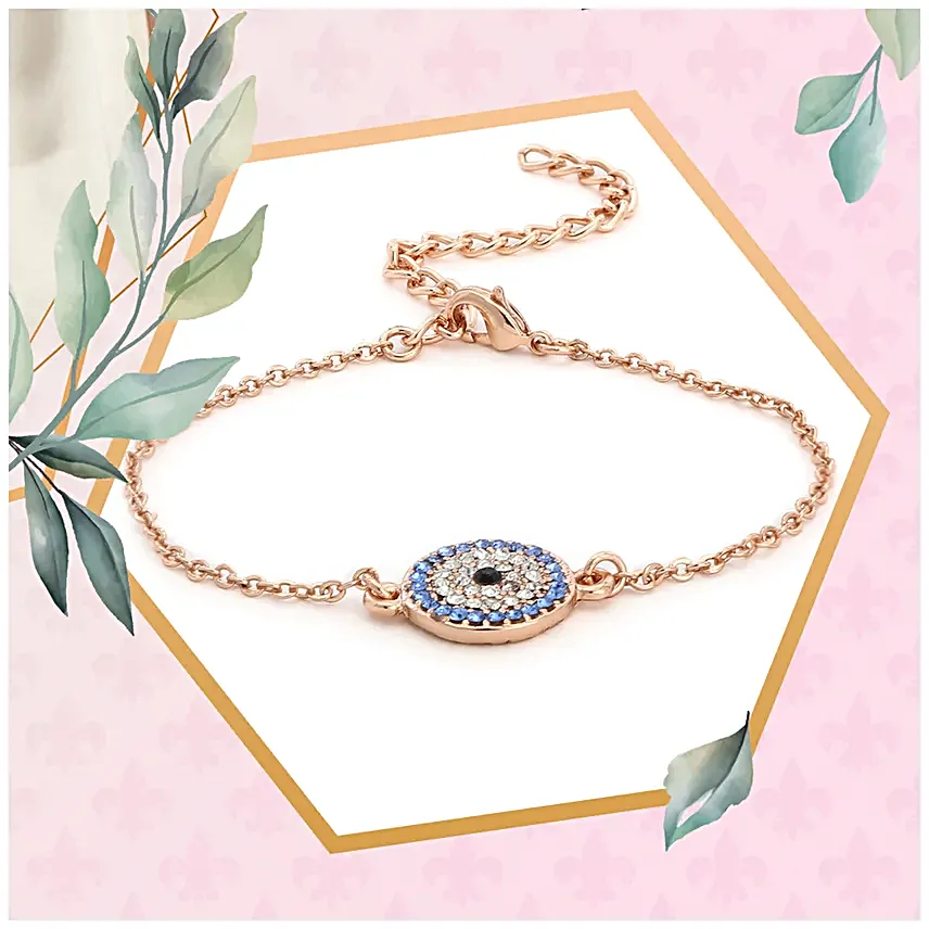Estele Swarovski Crystal Stone Evil Eye Bracelet