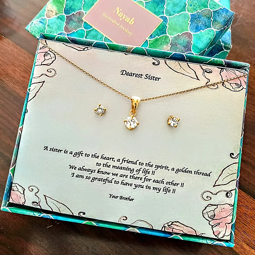 Eternal Glow CZ Pendant and Earrings For Her