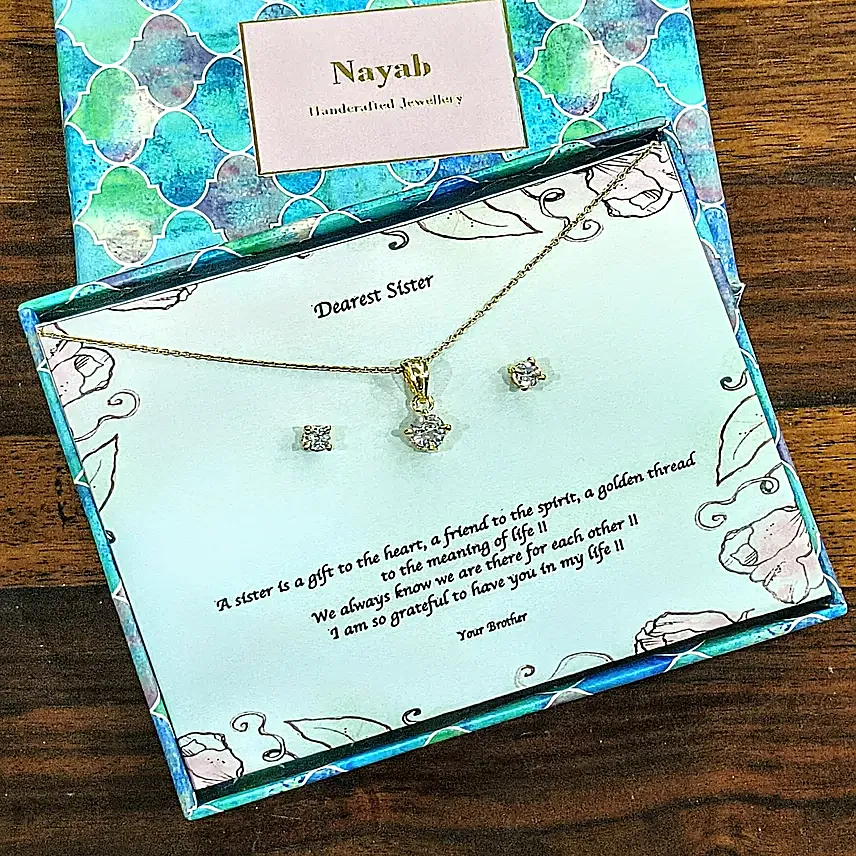 Eternal Glow CZ Pendant and Earrings For Her