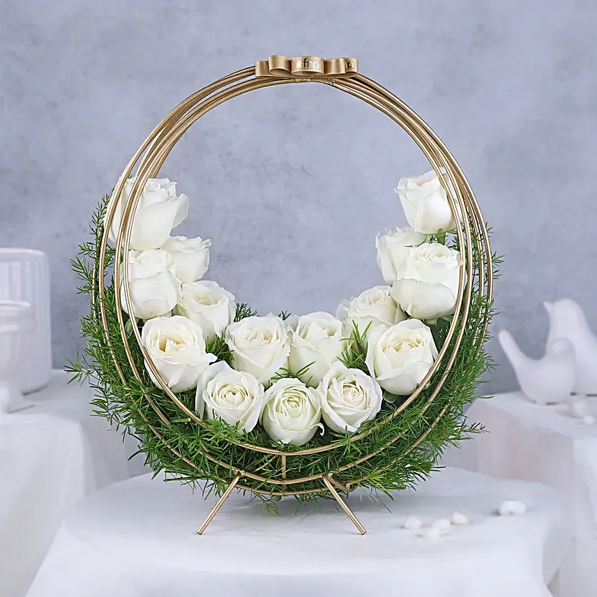 Eternal Ivory Rose Crescent