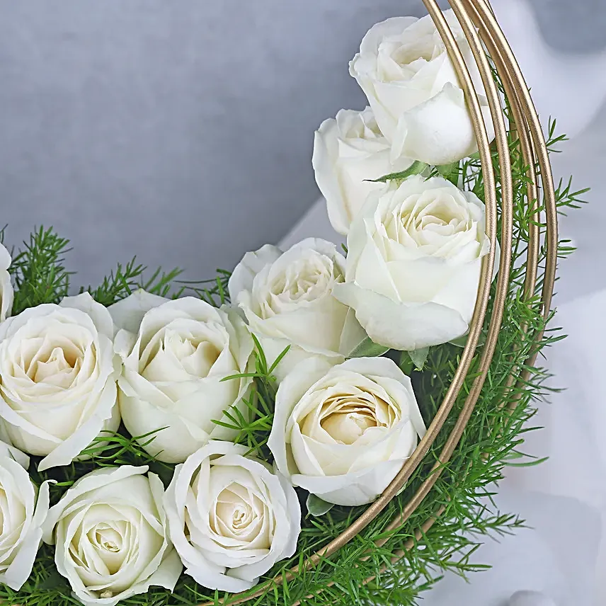 Eternal Ivory Rose Crescent