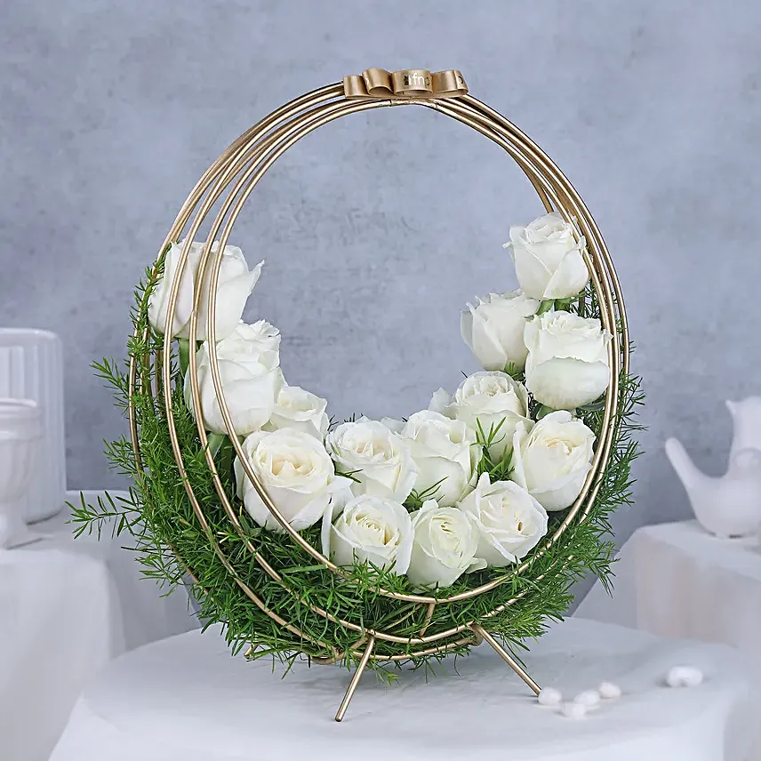 Eternal Ivory Rose Crescent