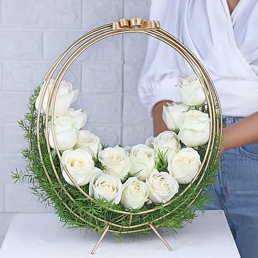 Eternal Ivory Rose Crescent