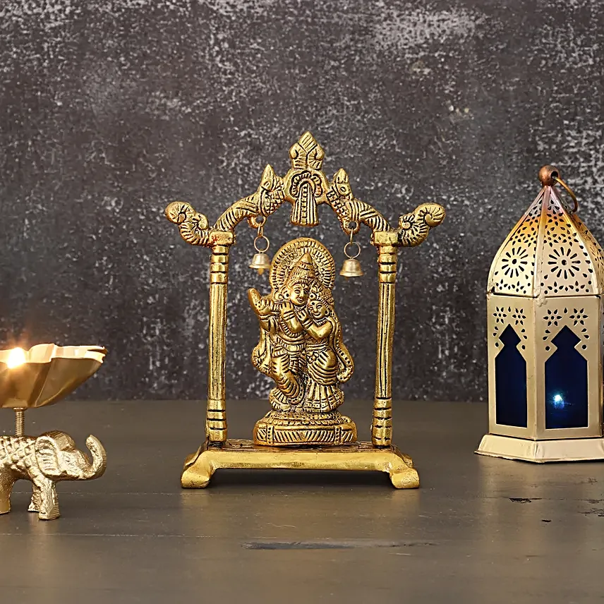 Eternal Love Radha Krishna Brass Idol