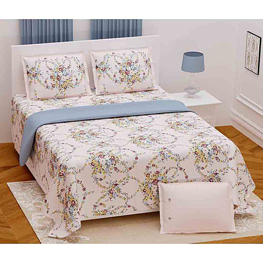 Ethereal Cotton Dreams Bedsheet Set White