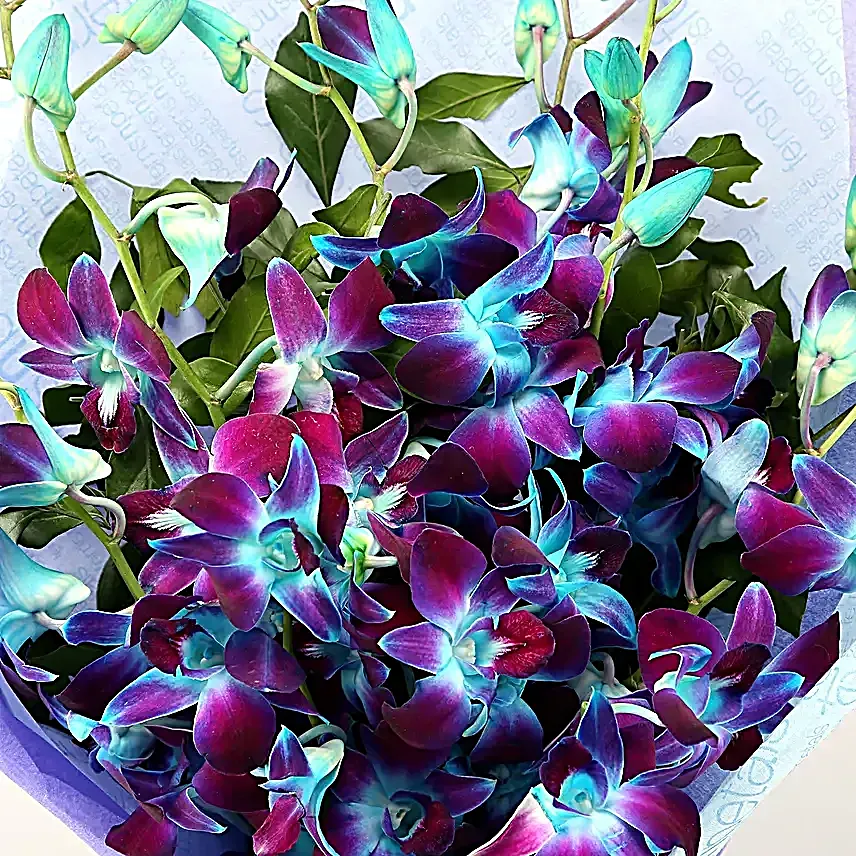 Ethnic Pearl Rakhi N Enchanting Orchids Bouquet
