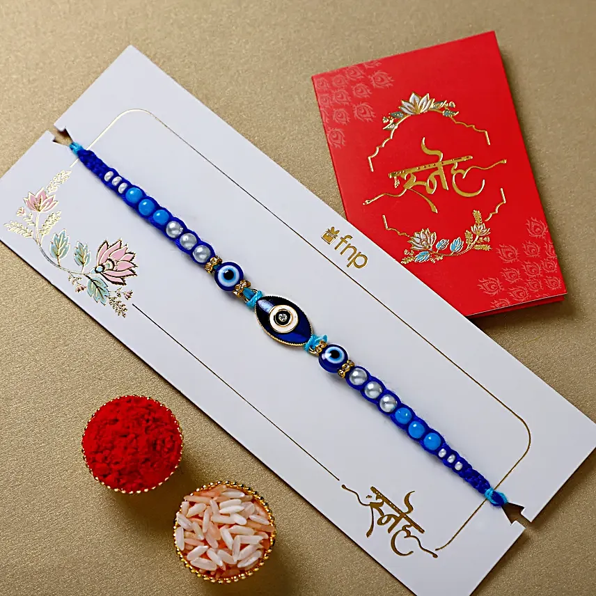 Evil Eye Charm Rakhi N Personalised Photo Mug