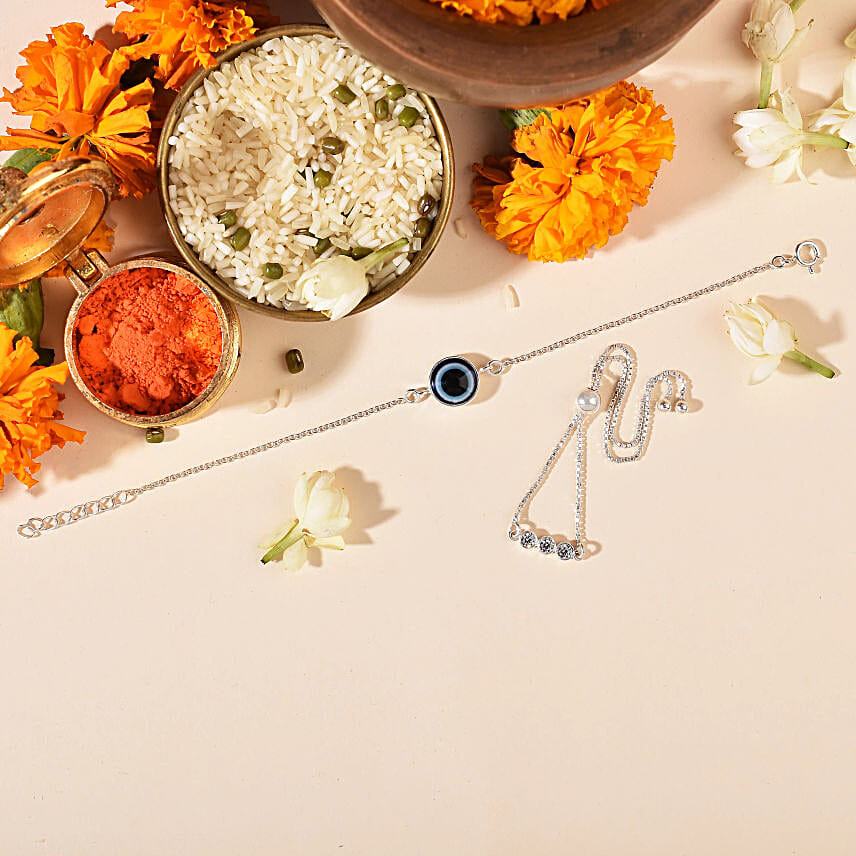 Evil Eye Rakhi Bracelet Combo