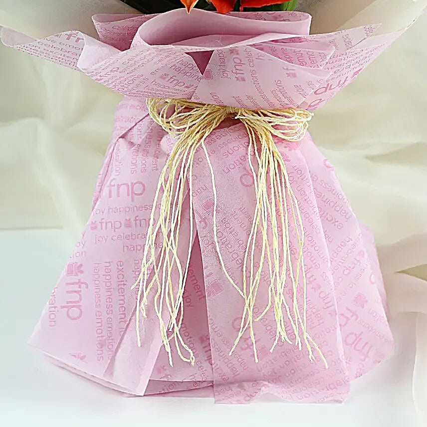 Evil Eye Rakhi N Bonded Hues Lilies Bouquet
