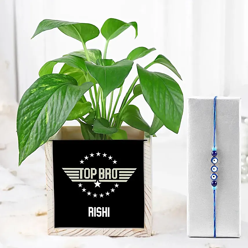 Evil Eye Rakhi N Money Plant In Top Bro Organiser