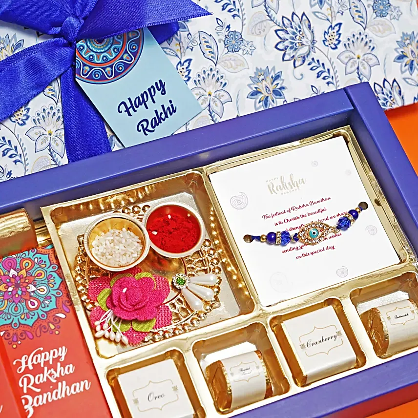 Evil Eye Rakhi N Sweetness For Sibling