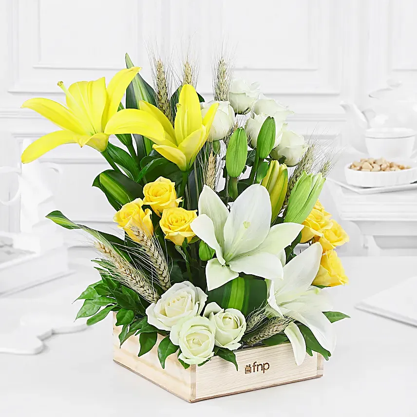 Exotic Elegance Roses N Lilies Arrangement