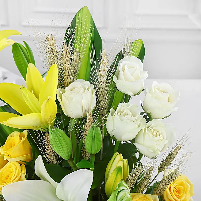 Exotic Elegance Roses N Lilies Arrangement
