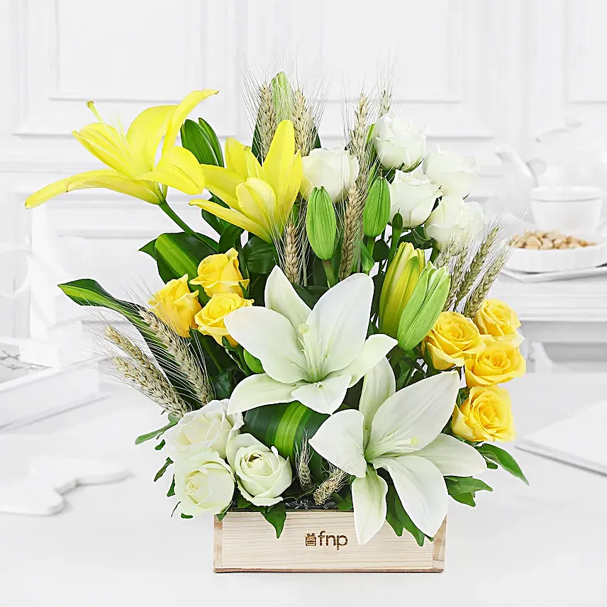 Exotic Elegance Roses N Lilies Arrangement