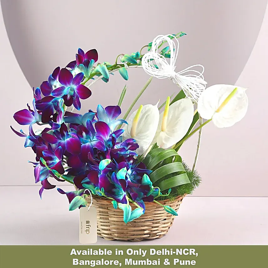 Exotic Orchids N Anthuriums Basket