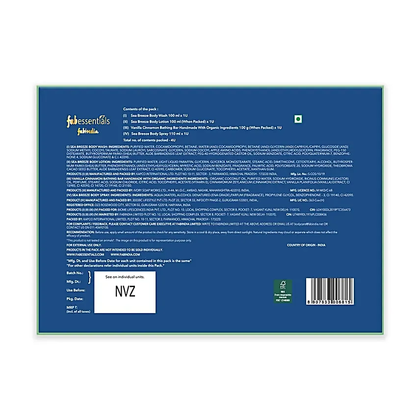 Fabessentials Sea Breeze Spa Body Care Gift Box