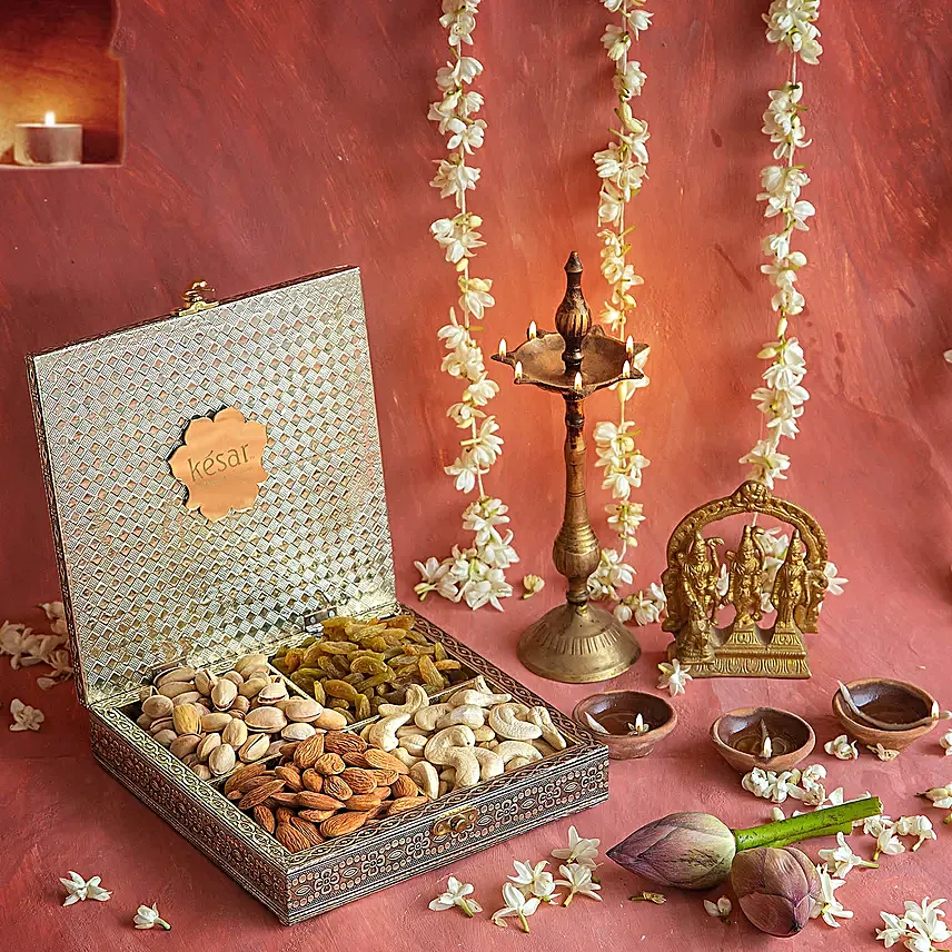 Fancy Metal Elephant Dry Fruits Box