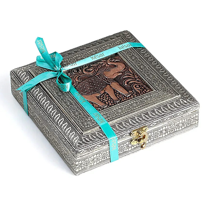 Fancy Metal Elephant Dry Fruits Box