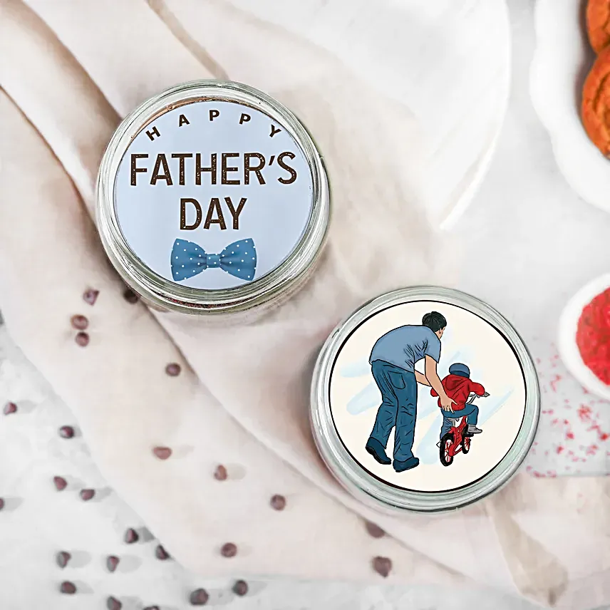 Fathers Day Choco and Velvet Surprise Jar Cake