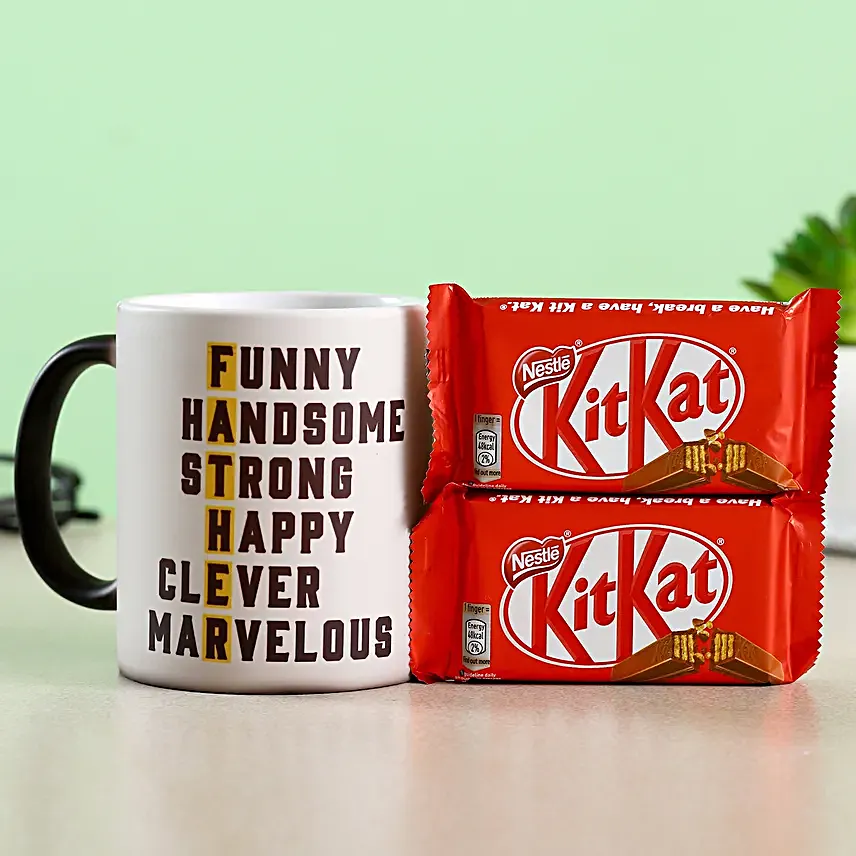 Father's Day Special Mug and 2 Nestle Kitkat- Hand Delivery