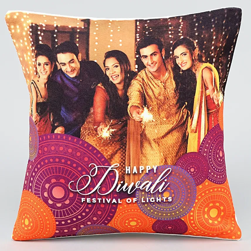 online printed happy diwali cushion