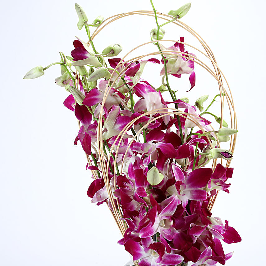 online purple orchids flower for diwali