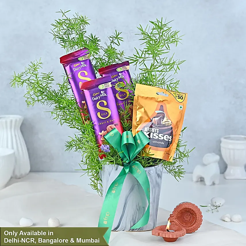 Festive Sweets N Greens Gift Basket
