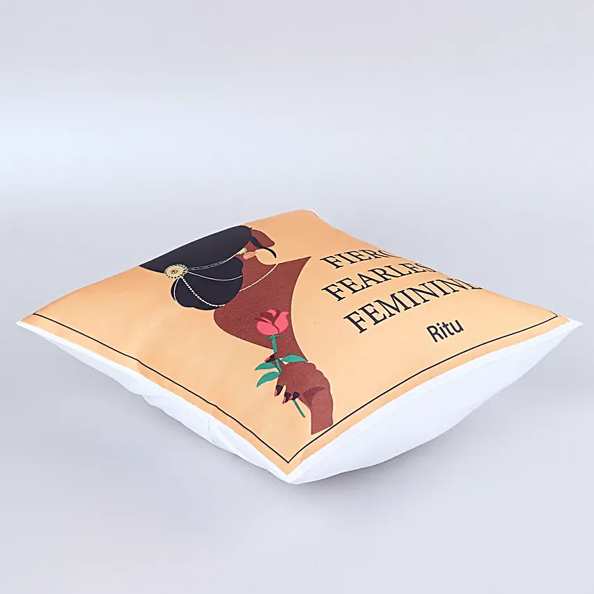 Fierce Fearless Feminine Womens Day Gift Cushion