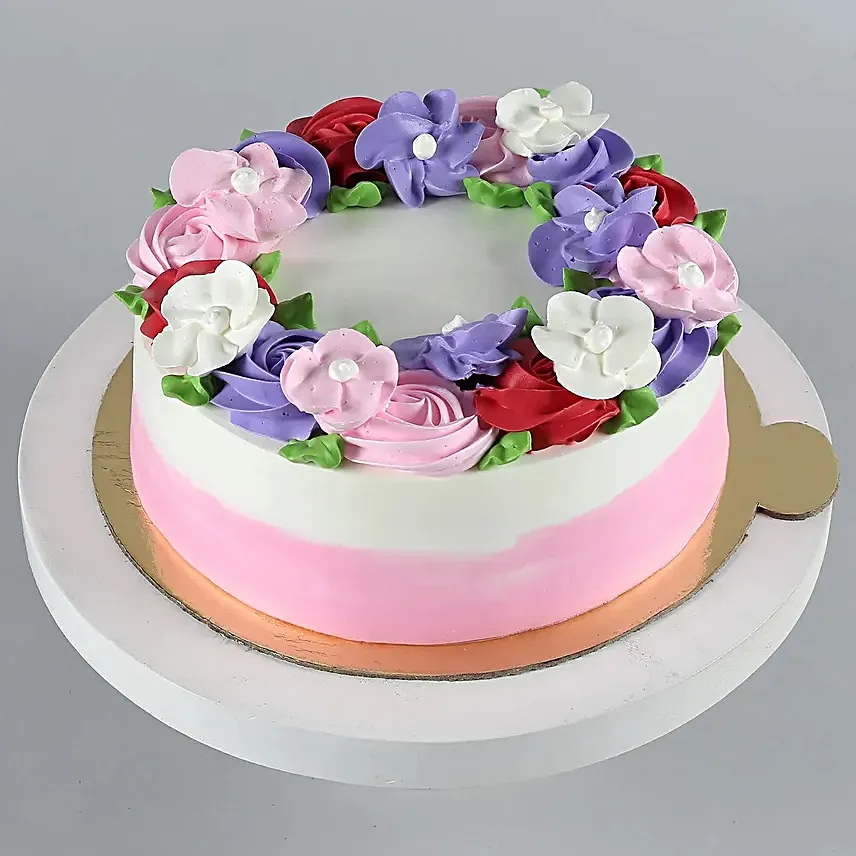 Floral Blossom Chocolate Cake Eggless Half Kg
