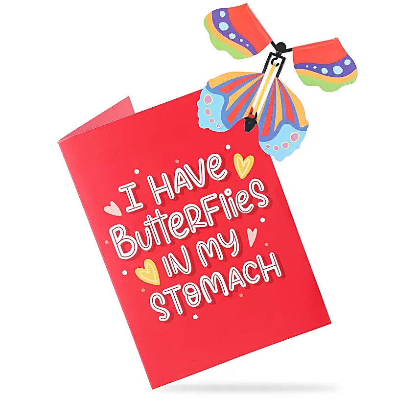 Fluttering Butterfly Valentine Card
