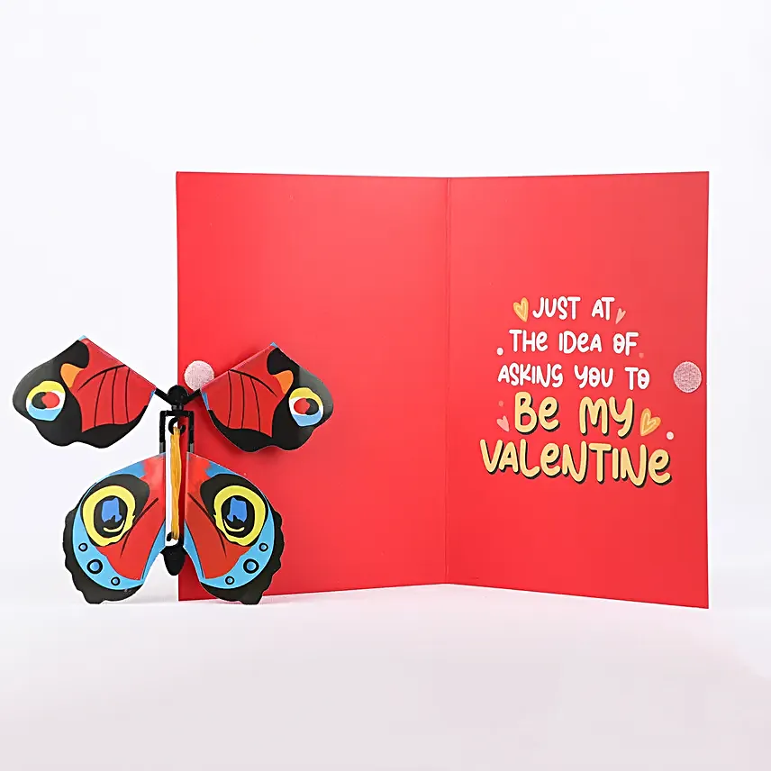 Fluttering Butterfly Valentine Card