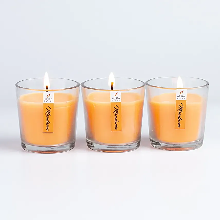Fragrant Votive Glass Set Mandarin