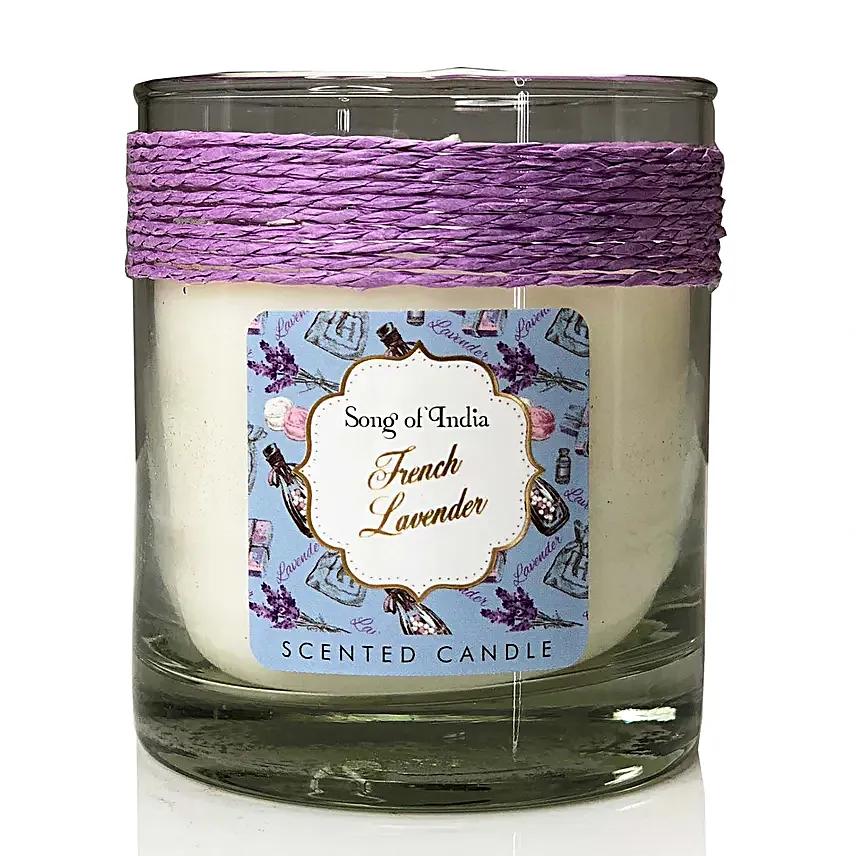 French Lavender Scented Candle Jar