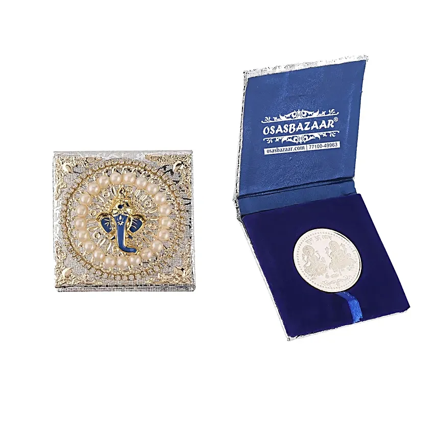 Ganesh Laxmi Silver Round Coin 20 Gms