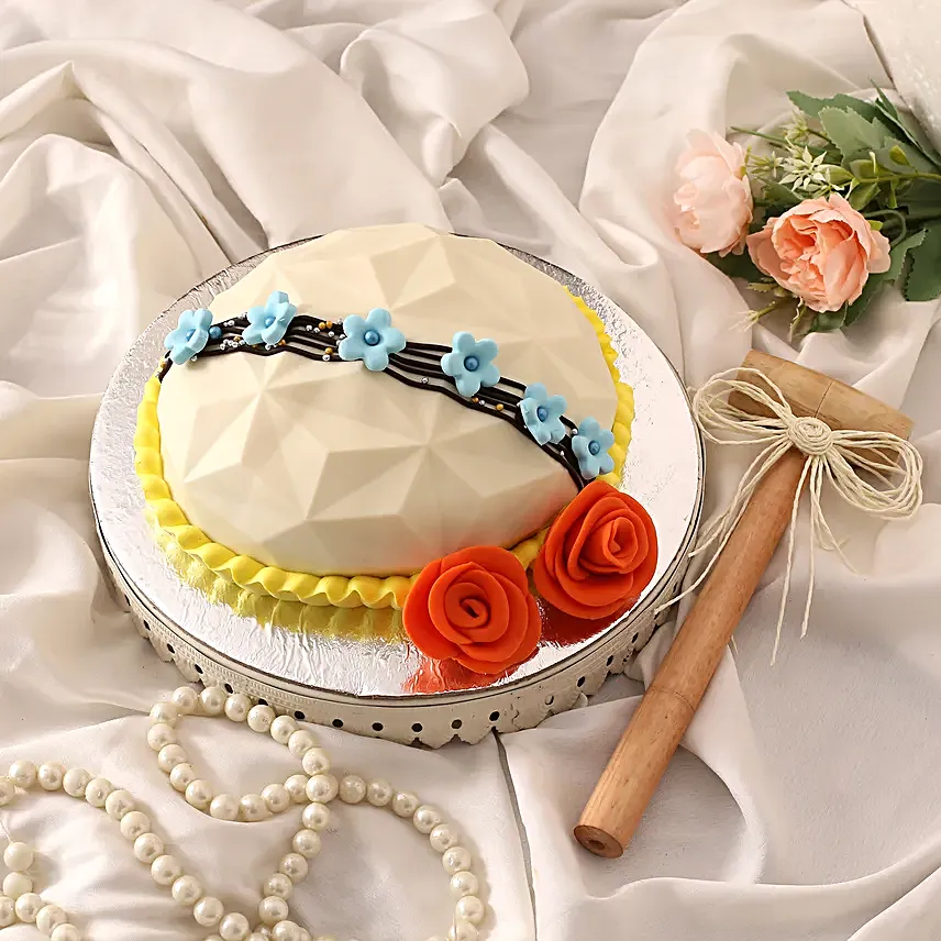 Gems Filled Floral Pinata Cake 1 Kg